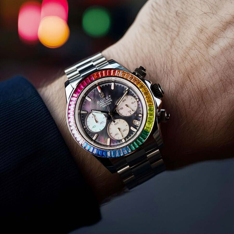 Duxot Accelero Rainbow Chronograph Quartz Black Dial Men's Watch