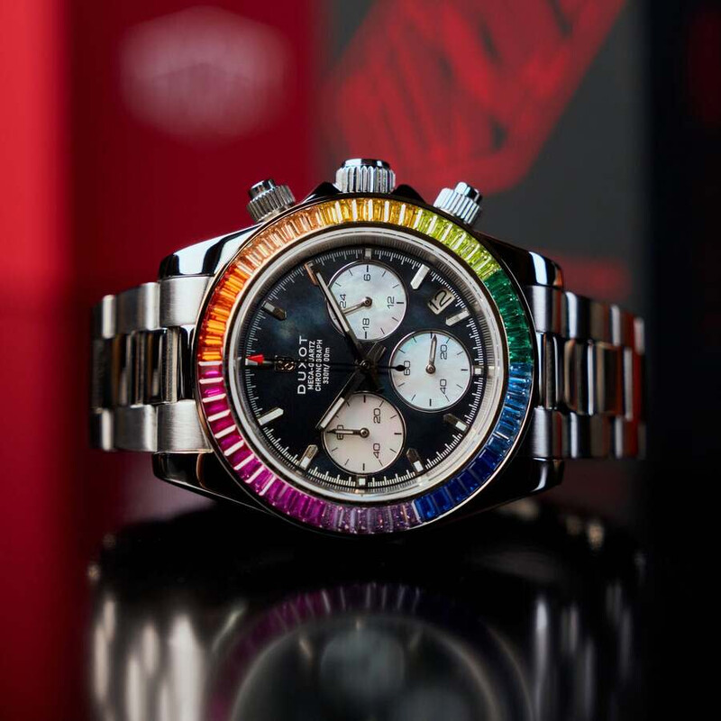 Duxot Accelero Rainbow Chronograph Quartz Black Dial Men's Watch