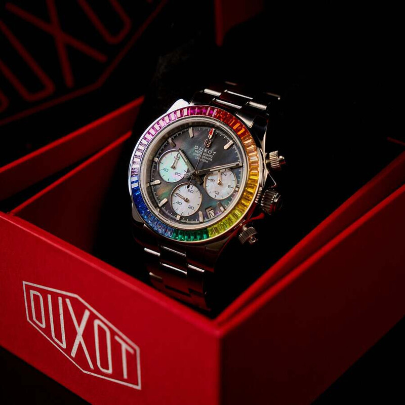Duxot Accelero Rainbow Chronograph Quartz Black Dial Men's Watch