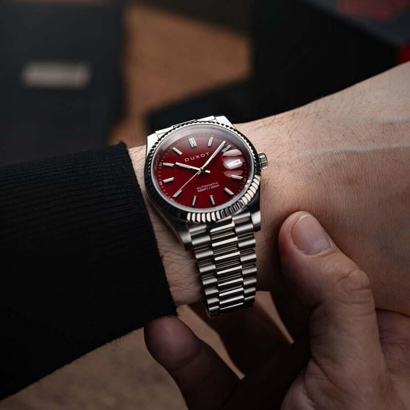 Duxot Marcel Automatic Red Dial Men's Watch DX-2059-44
