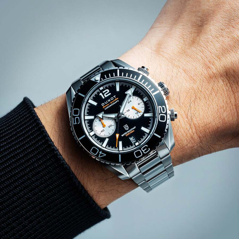 Duxot Tiburon Chronograph Quartz Black Dial Men's Watch DX-2062-33