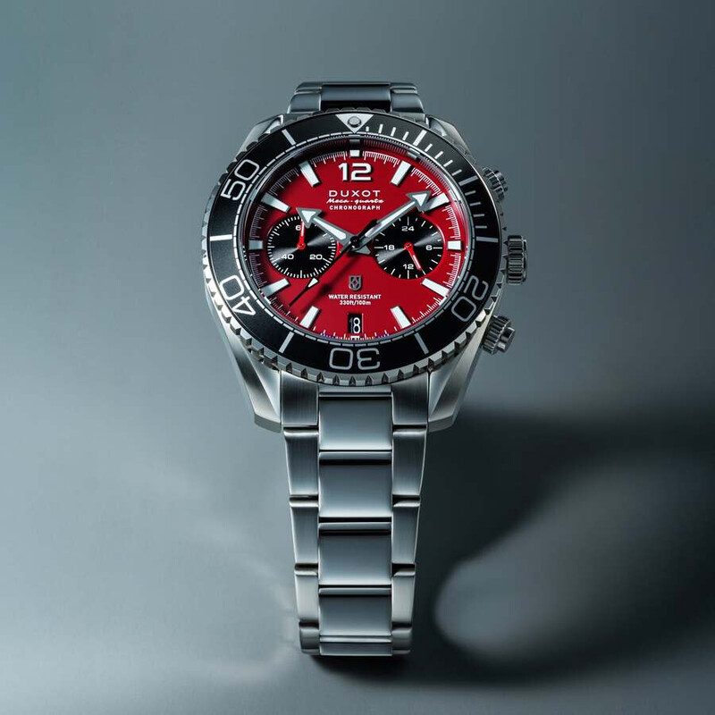 Duxot Tiburon Chronograph Quartz Red Dial Men's Watch DX-2062-22