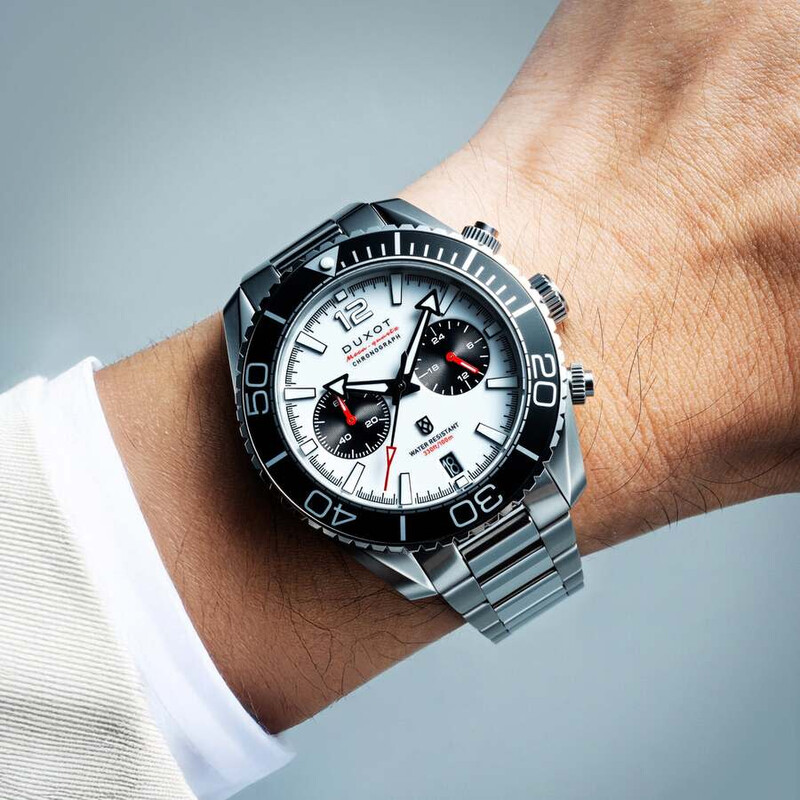 Duxot Tiburon Chronograph Quartz White Dial Men's Watch DX-2062-44