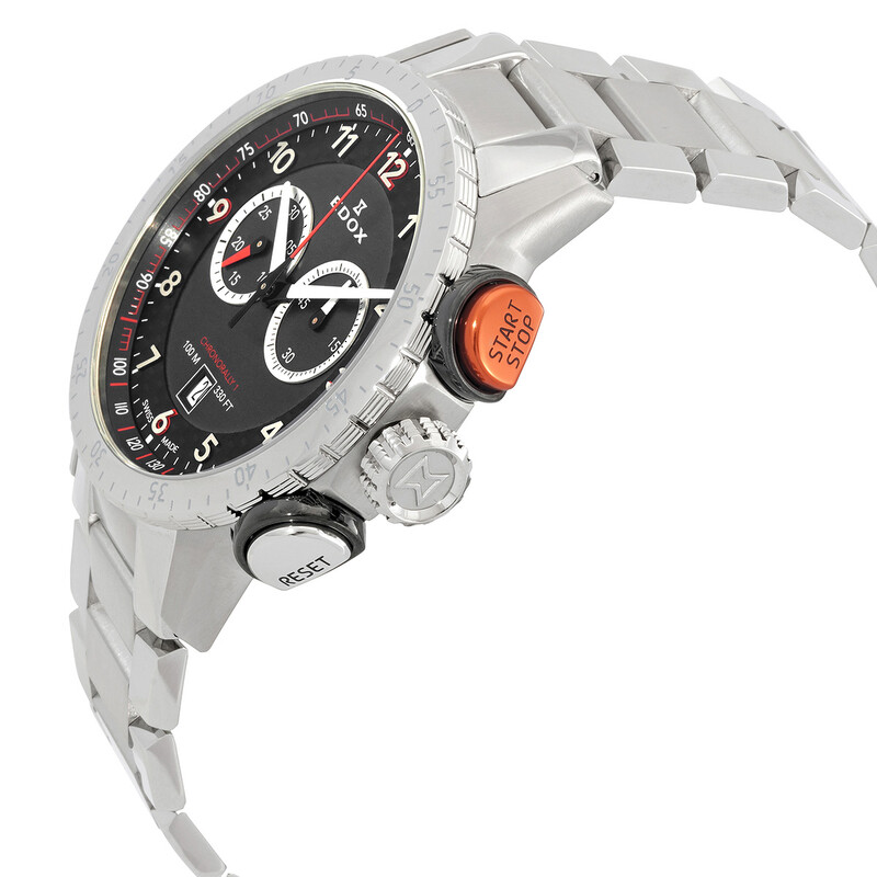 Edox Chronorally 1 Chronograph Quartz Grey Dial Men's Watch 10114