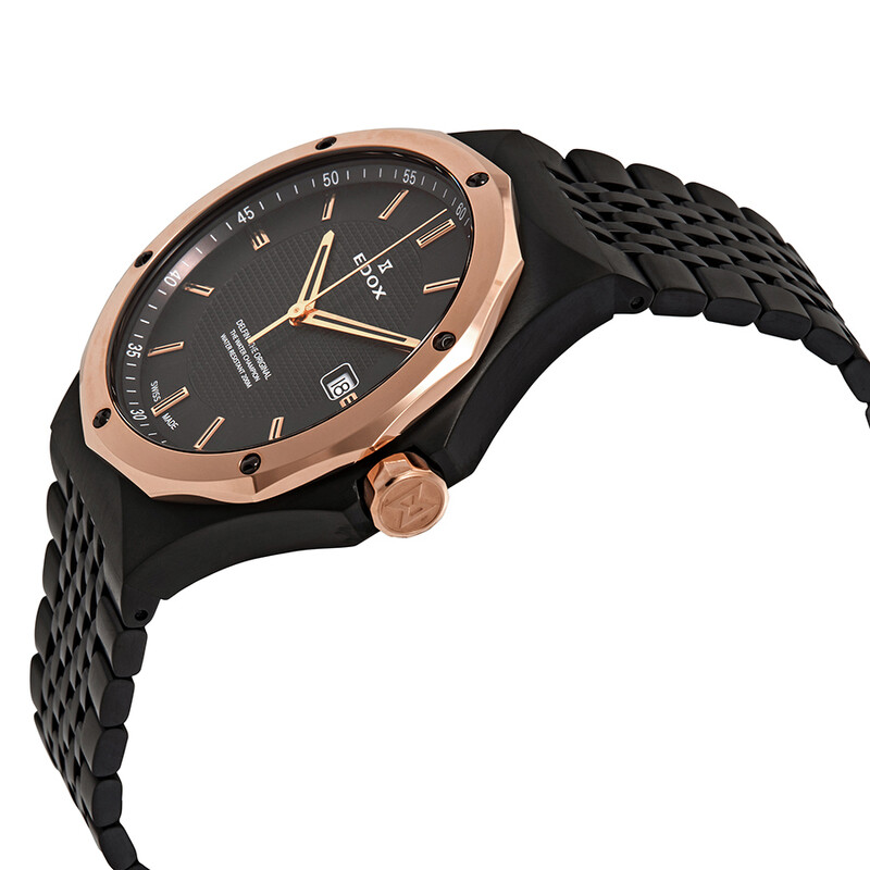 Edox Delfin Black Dial Men's Watch 53005 37GRM GIR - Watches