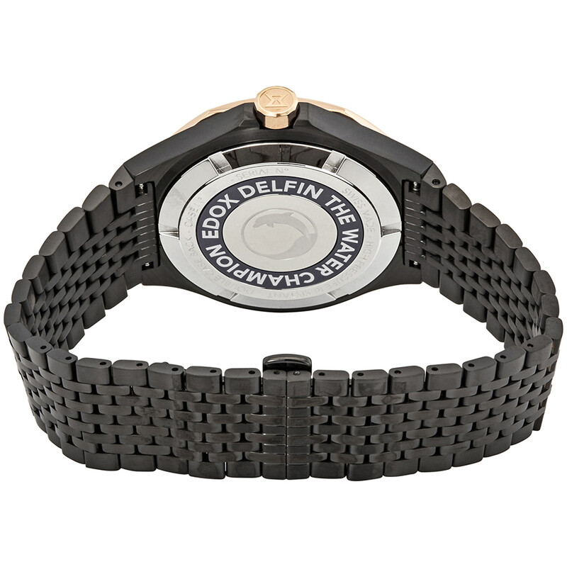 Edox Delfin Black Dial Men's Watch 53005 37GRM GIR - Watches
