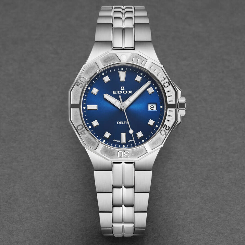 Edox Delfin Quartz Blue Dial Ladies Watch 53020 3M BUN