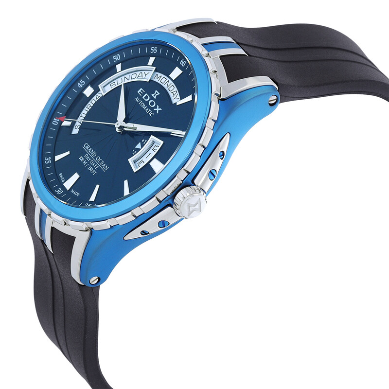 Edox Grand Ocean Automatic Blue Dial Men's Watch 83006 357BCA BUIN