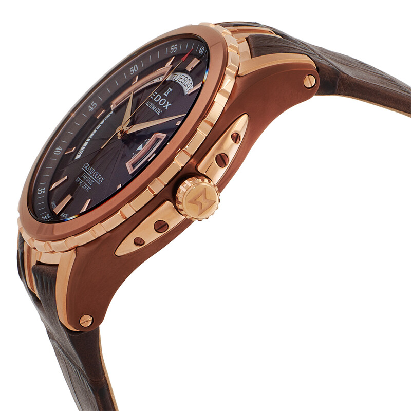 Edox Grand Ocean Automatic Brown Dial Men's Watch 83006 357BRR