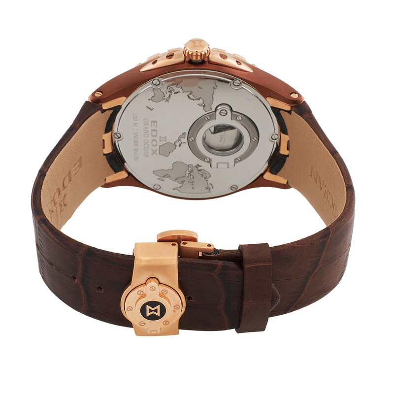 Edox Grand Ocean Automatic Brown Dial Men's Watch 83006 357BRR