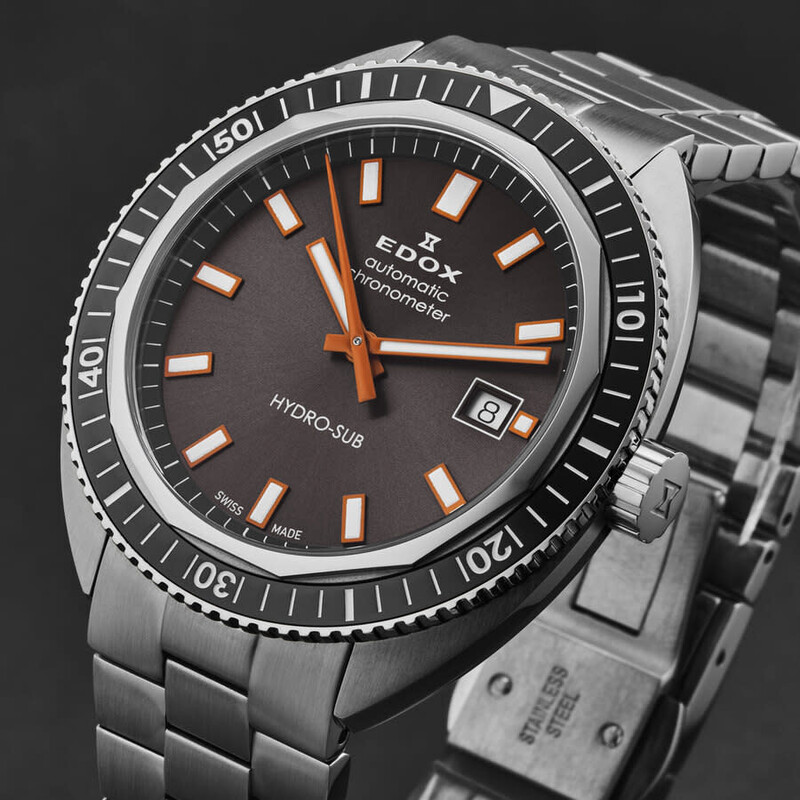 Edox Hydro-Sub Black Dial Men's Watch 80128 3NM GINO - Watches