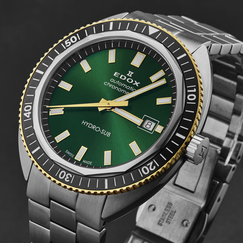 Hedorah サイケデリックカラー メタリック Ver. Edox Hydro-Sub Green Dial Men's Watch 80128 357JNM VID - Watches