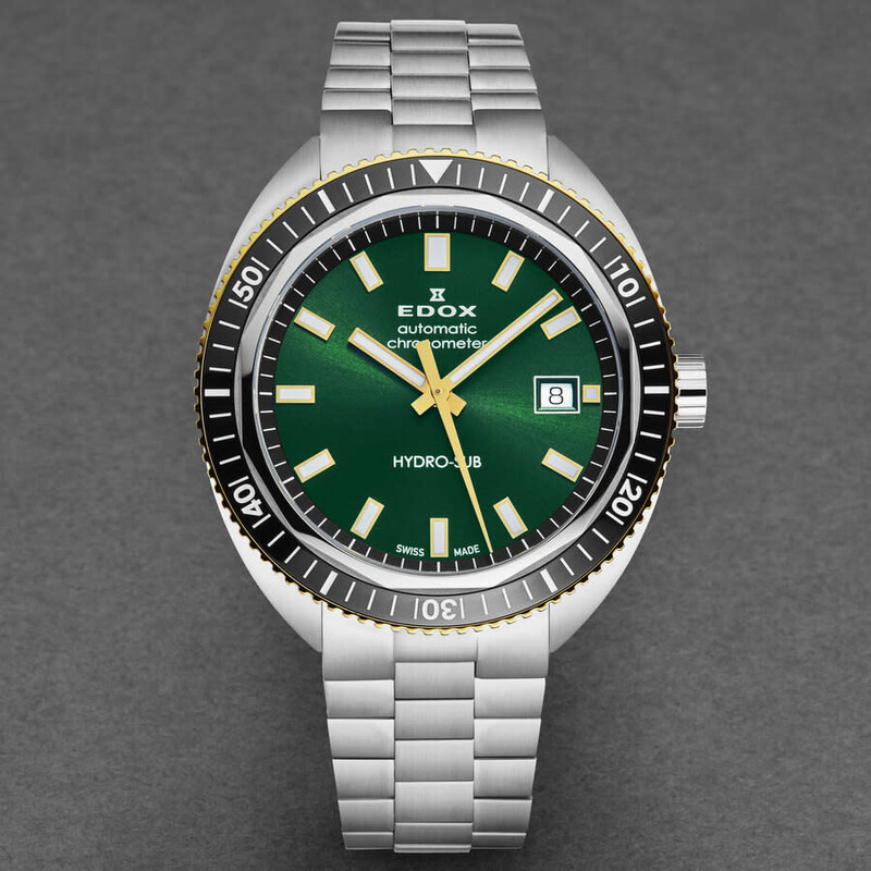 Edox Hydro-Sub Green Dial Men's Watch 80128 357JNM VID - Watches