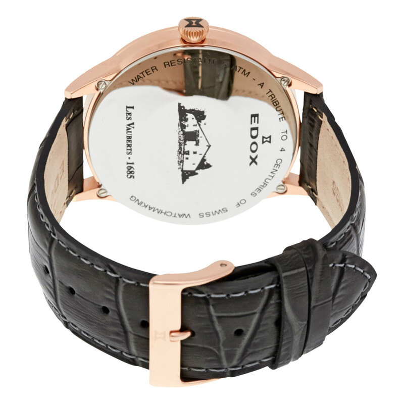 Edox Les Vauberts Automatic Gregy Dial Men's Watch 85014 37R GIR ...