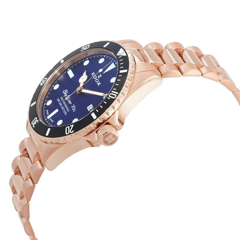 Edox Skydiver 70s Date Automatic Blue Dial Men's Watch 80112 37RNM
