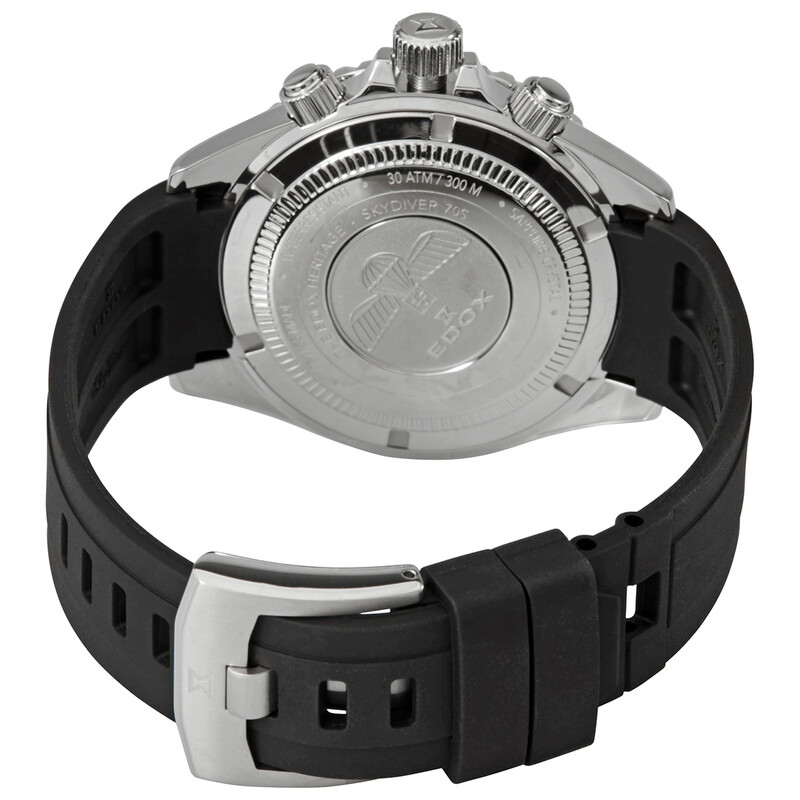 Edox SkyDiver Chronograph Quartz Black Dial Men's Watch 10238 3NCA