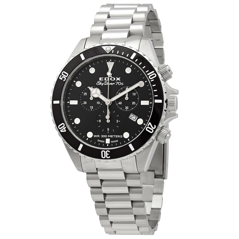 Edox SkyDiver Chronograph Quartz Black Dial Men's Watch 10238 3NM