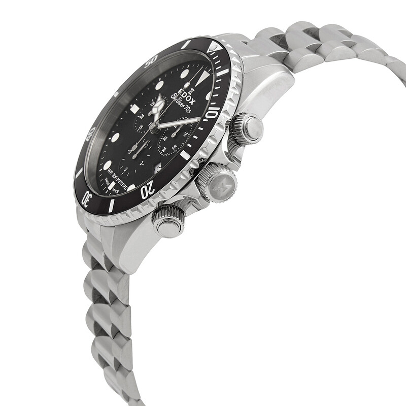 Edox SkyDiver Chronograph Quartz Black Dial Men's Watch 10238 3NM
