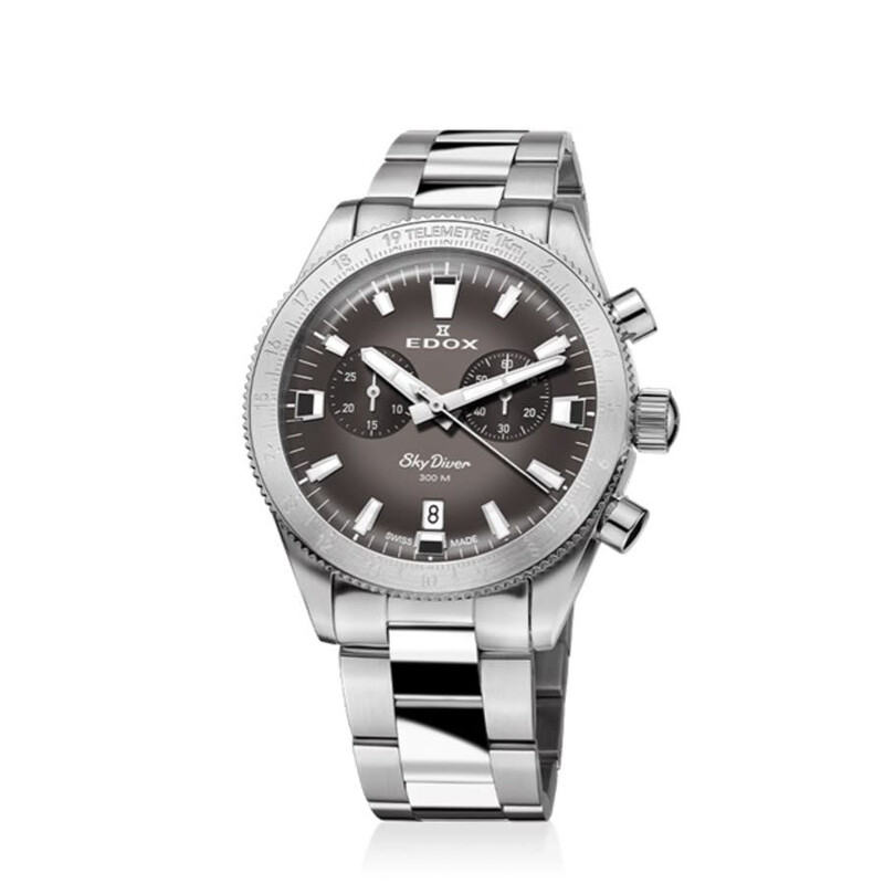 Edox Skydiver Chronograph Quartz Grey Dial Men's Watch 10116 3