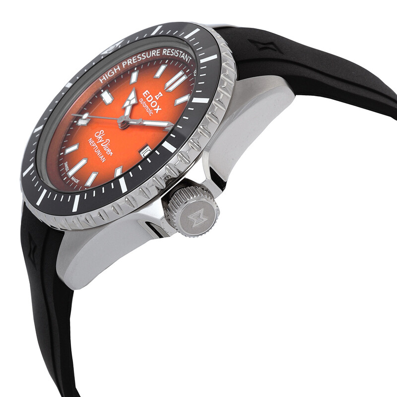 Edox Skydiver Neptunian Automatic Orange Dial Men's Watch 80120