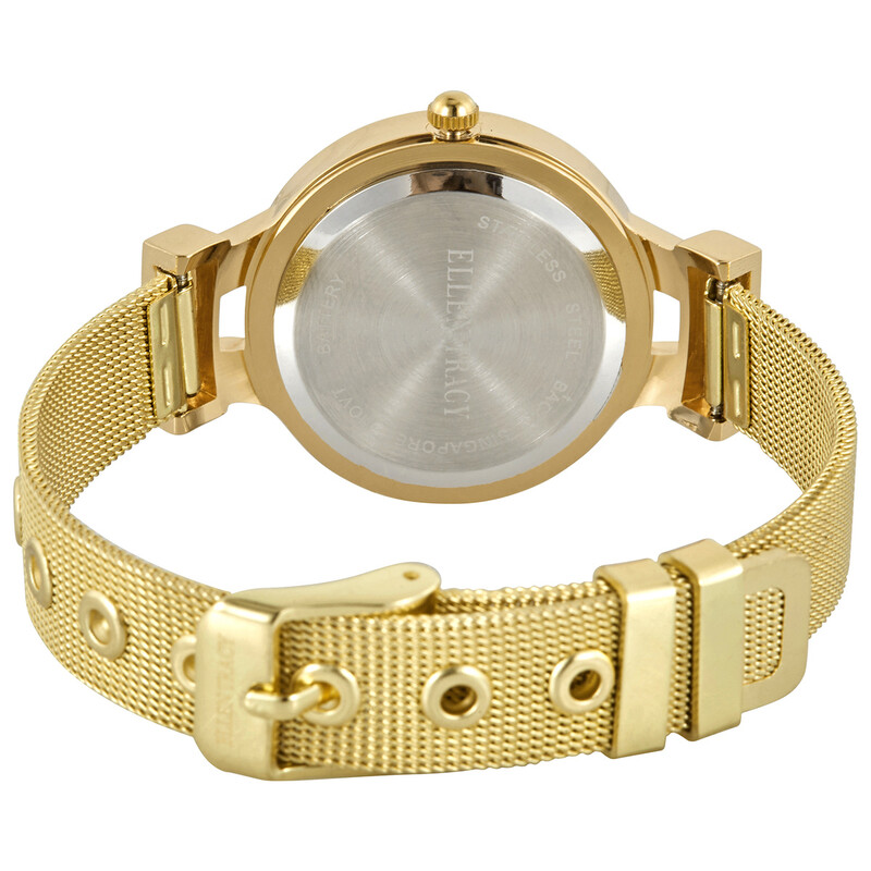 Ellen Tracy Quartz Crystal Gold Dial Ladies Watch ET5232GD 613874009002 -  Watches - Jomashop