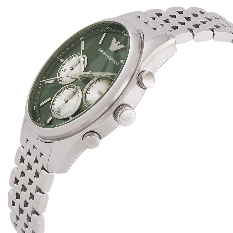 Emporio Armani Chronograph Quartz Diamond Green Dial Men's Watch
