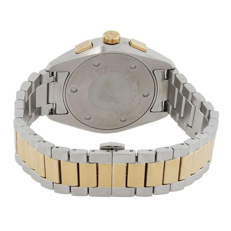 Emporio Armani Chronograph Quartz Green Dial Two-Tone Men's Watch