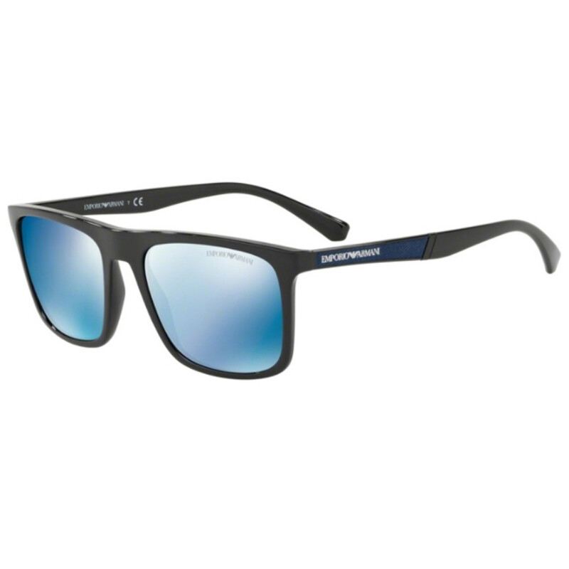 Emporio Armani Dark Blue Mirror Square Men's Sunglasses EA4097