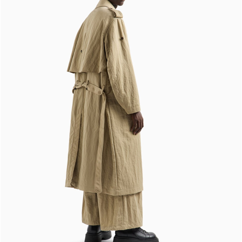 Emporio Armani Double-Breasted Trench Coat, Brand Size 48 (US Size