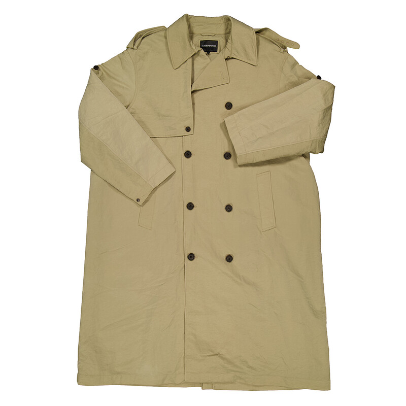 Emporio Armani Double-Breasted Trench Coat, Brand Size 48 (US Size