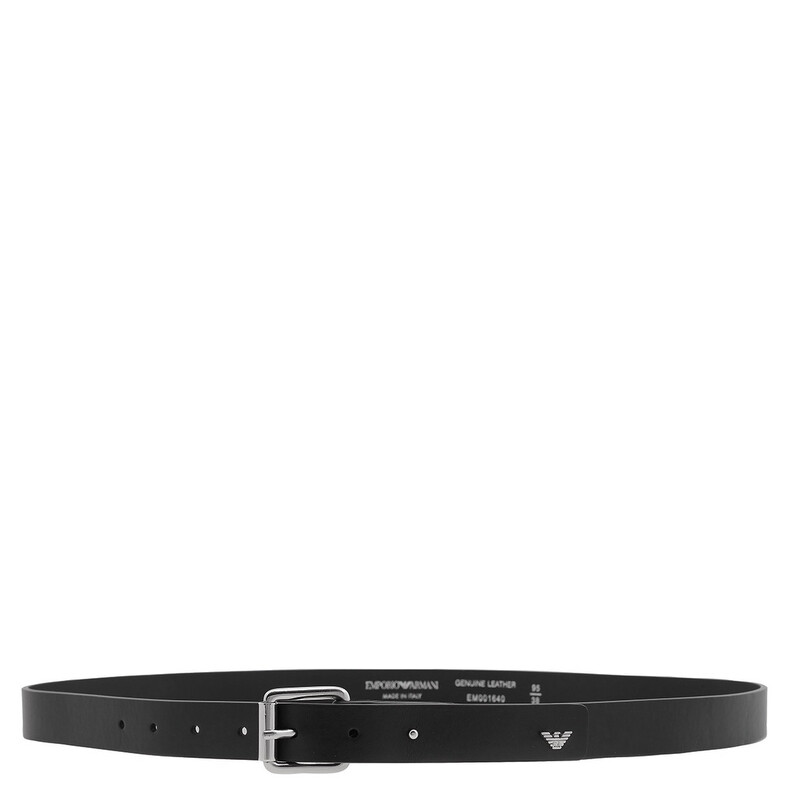 Emporio Armani Eagle Plate Smooth Leather Belt, Size 90 cm  display picture 3