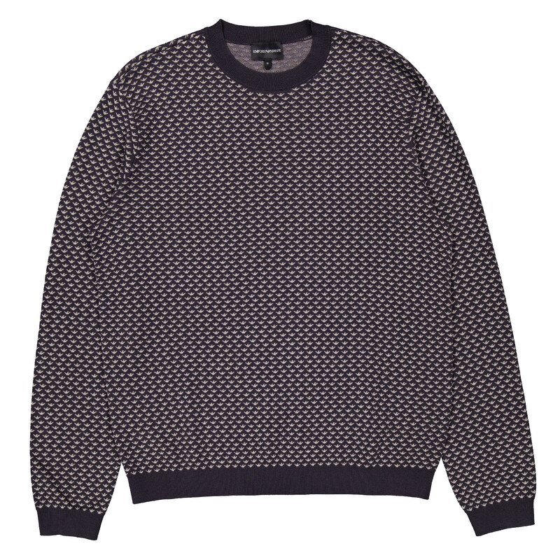 Emporio Armani Long Sleeve Wool Blend Sweater, Size X-Large