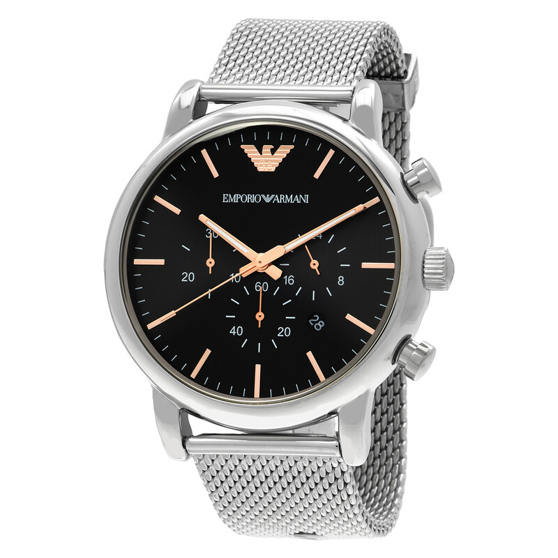 Emporio Armani Luigi Chronograph Quartz Black Dial Men's Watch