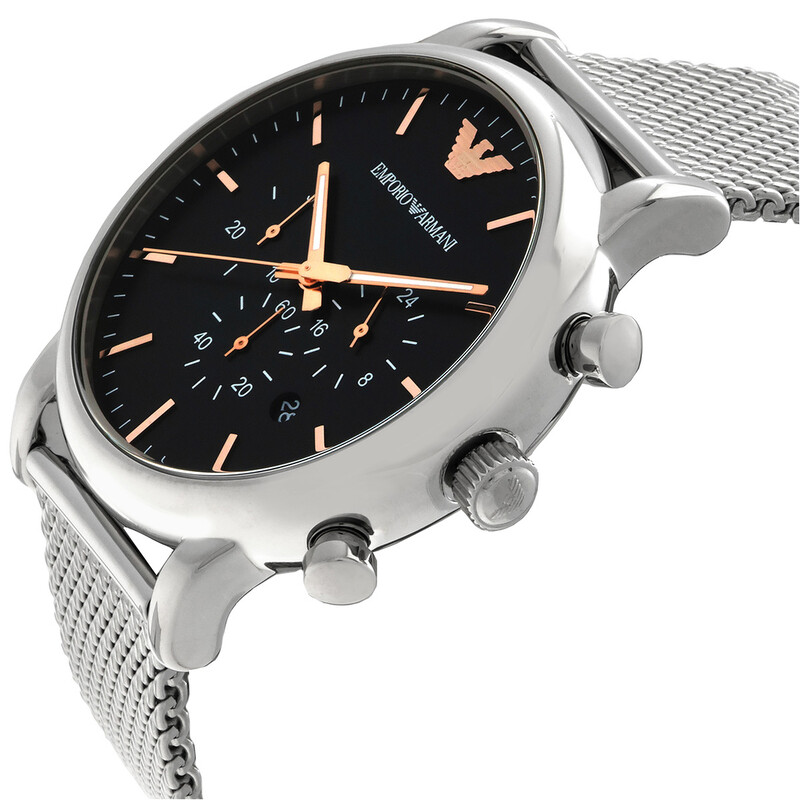 Emporio Armani Luigi Chronograph Quartz Black Dial Men's Watch