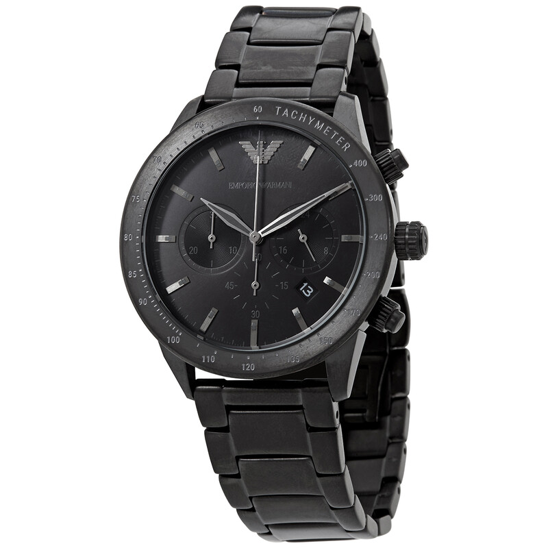 Emporio Armani Mario Chronograph Quartz Black Dial Men