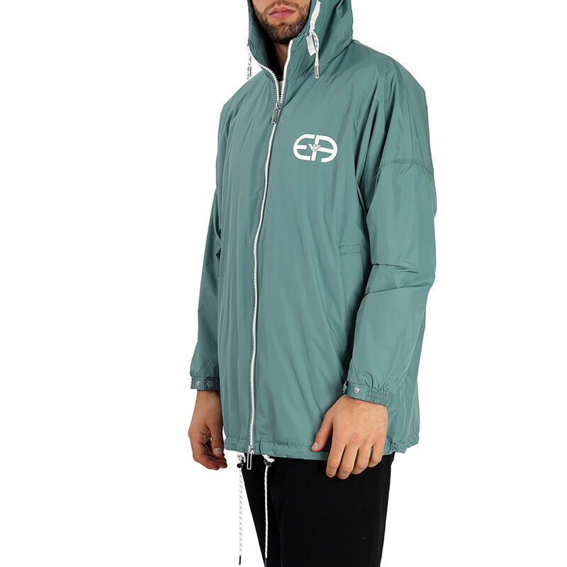 Emporio Armani Men's Logo Print Hooded Blouson Jacket, Brand Size