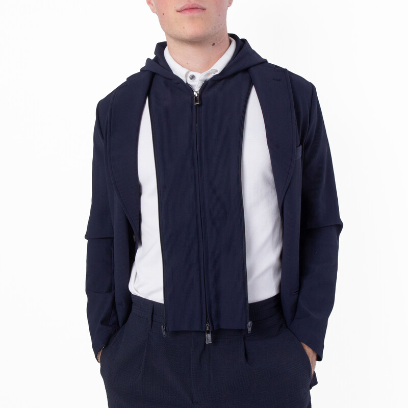 Emporio Armani Nylon Blazer With Detachable Inner Panel And Hood