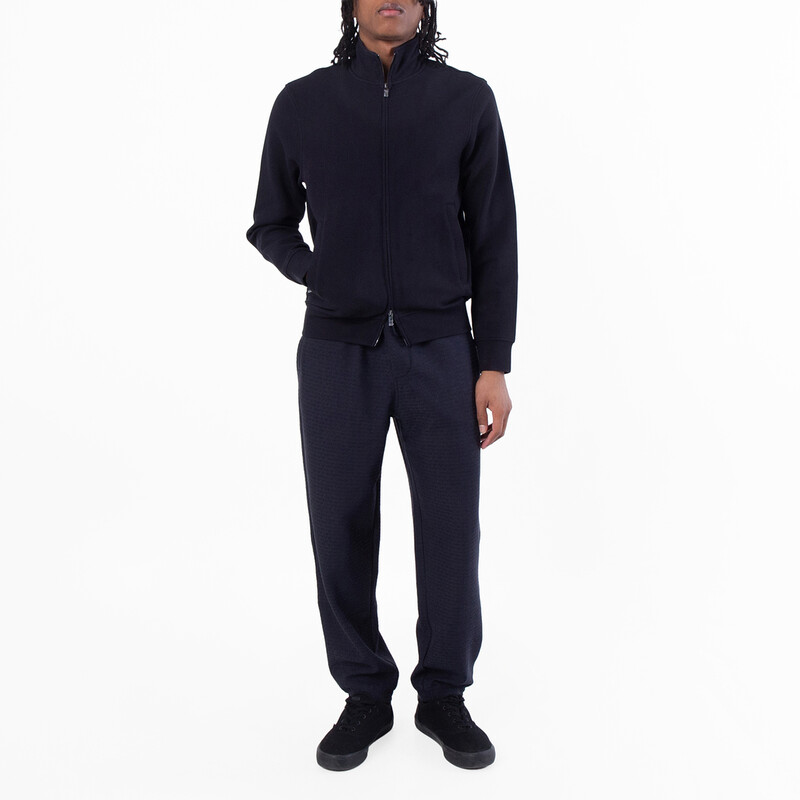 Emporio Armani Waffle Jersey Full-Zip Sweatshirt, Size Small