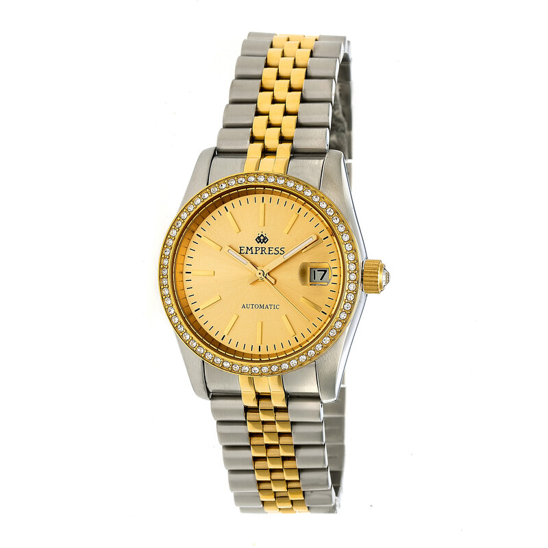 Empress Constance Automatic Crystal Gold Dial Ladies Watch  display picture 1