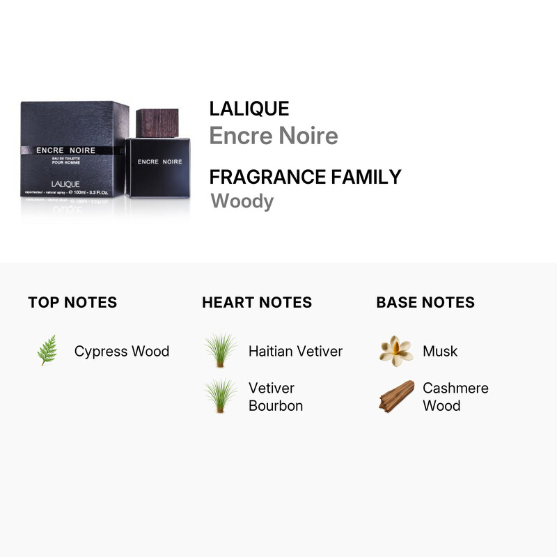 Lalique Encre Noir by Lalique EDT Spray 3.3 oz (m) 3454960022522