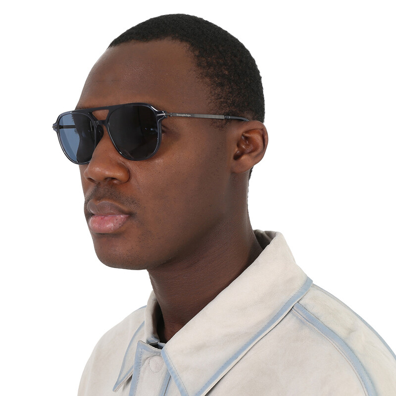 Zegna Ermenegildo Zegna Blue Navigator Men's Sunglasses EZ0191 92V