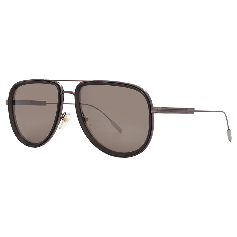 Zegna Ermenegildo Zegna Brown Mirror Pilot Men's Sunglasses EZ0218