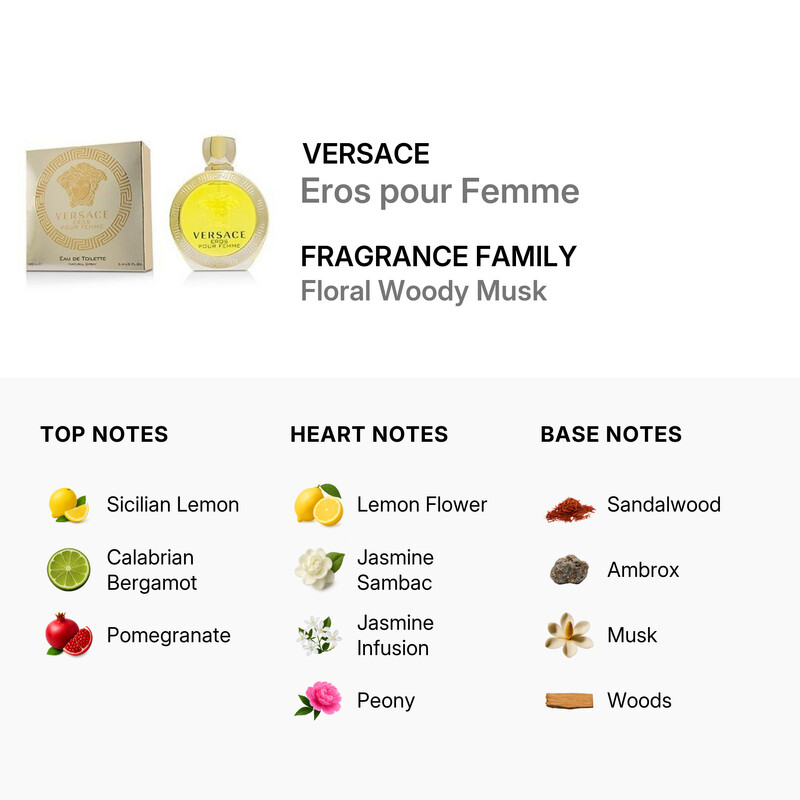 Versace Eros pour Femme by Versace EDT Spray 3.3 oz (100 ml) (w