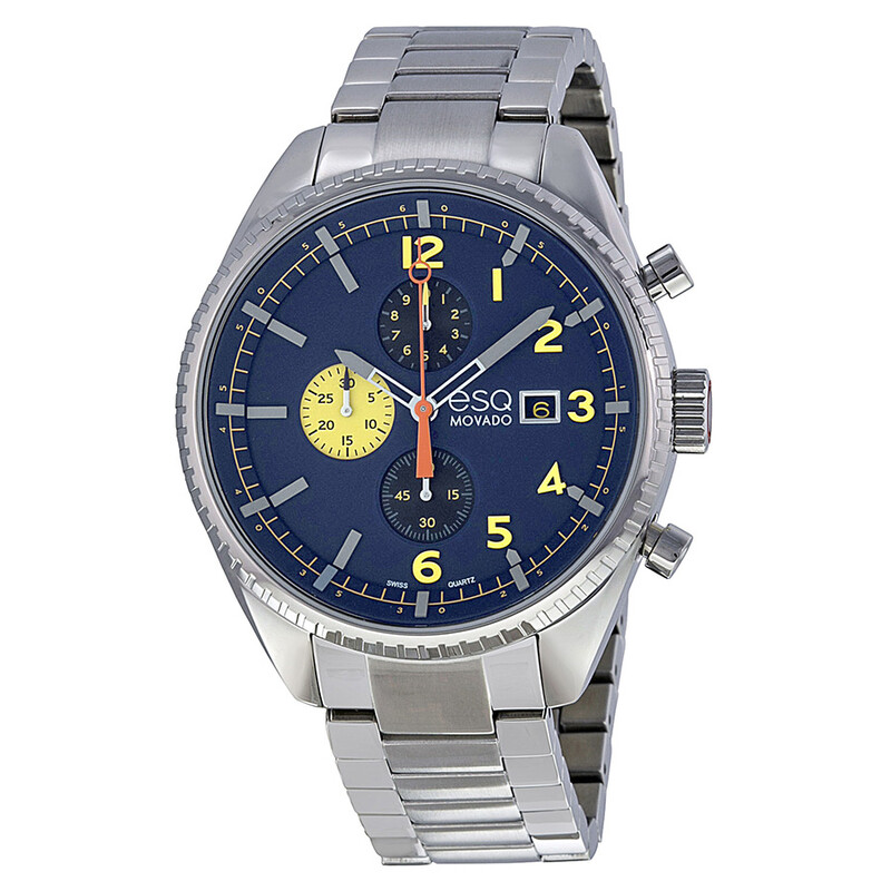 Esq By Movado Catalyst Chronograph Blue Dial Men