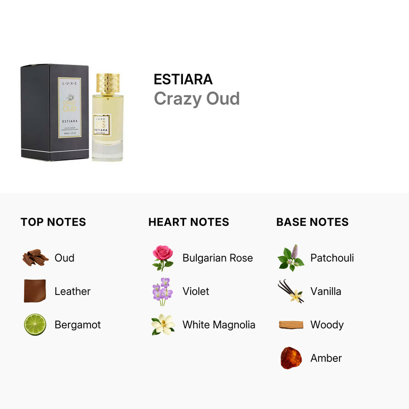 Estiara Ladies Crazy Oud EDP Spray 3.4 oz Fragrances 6294015151640