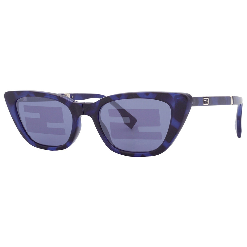Fendi Blue Logo Cat Eye Ladies Sunglasses FE40089I 55X 53