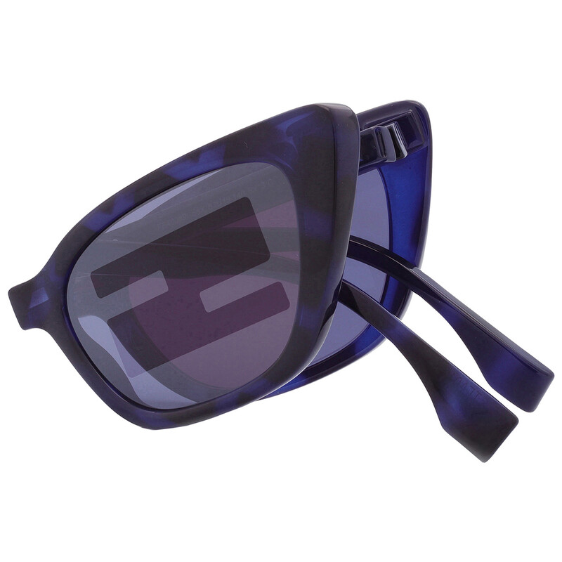 Fendi Blue Logo Cat Eye Ladies Sunglasses FE40089I 55X 53