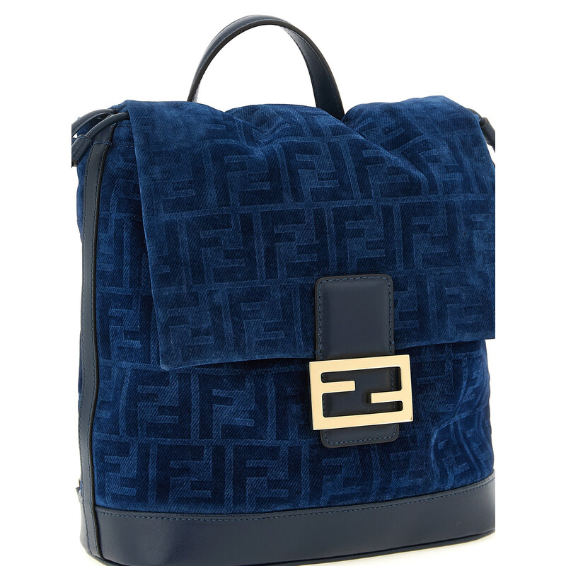 Fendi Ff Flocked Denim Backpack 8BZ057AWDVF1UJW 8055380048472