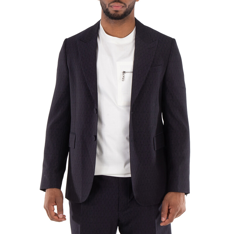 Fendi Ff Motif Long Sleeve Wool Jacket, Brand Size 50 (US Size 40