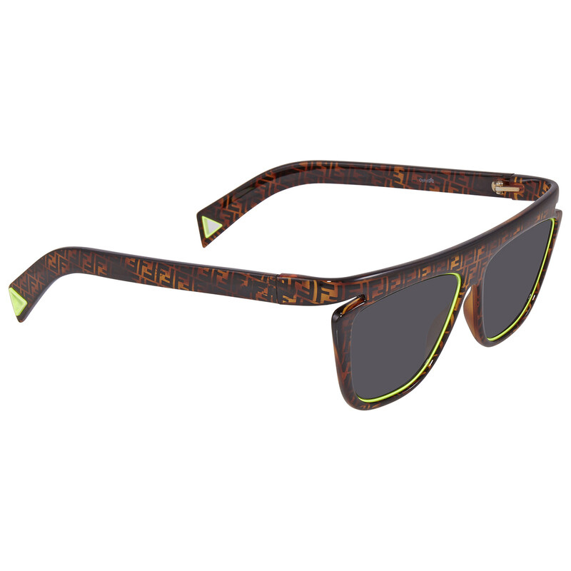 Fendi Grey Square Ladies Sunglasses FF 0384/S HJV 55 716736217963